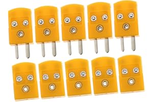 CORHAD 5Sets K Type Thermocouple Connector Set Male and Female Adapters for Thermocouple Wire Connection High Temperature Thermocouple Plug Compatible with K Type Thermocouples