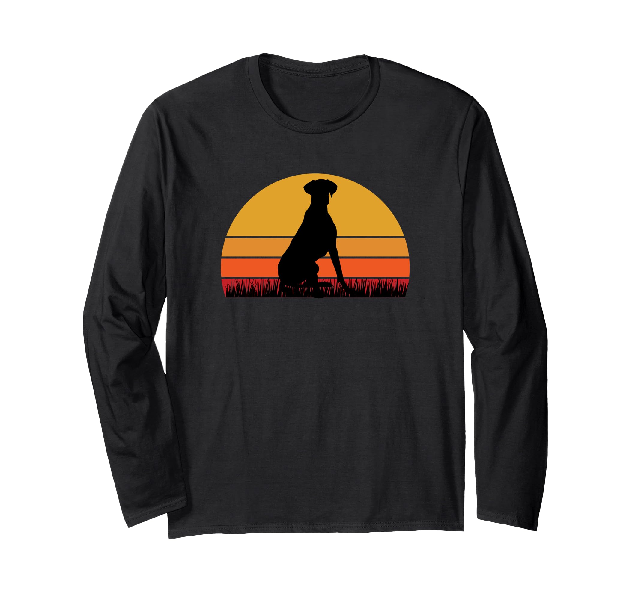 Great Dane Dog Vintage Retro Sunset Mom Dad Cute Pet Long Sleeve T-Shirt