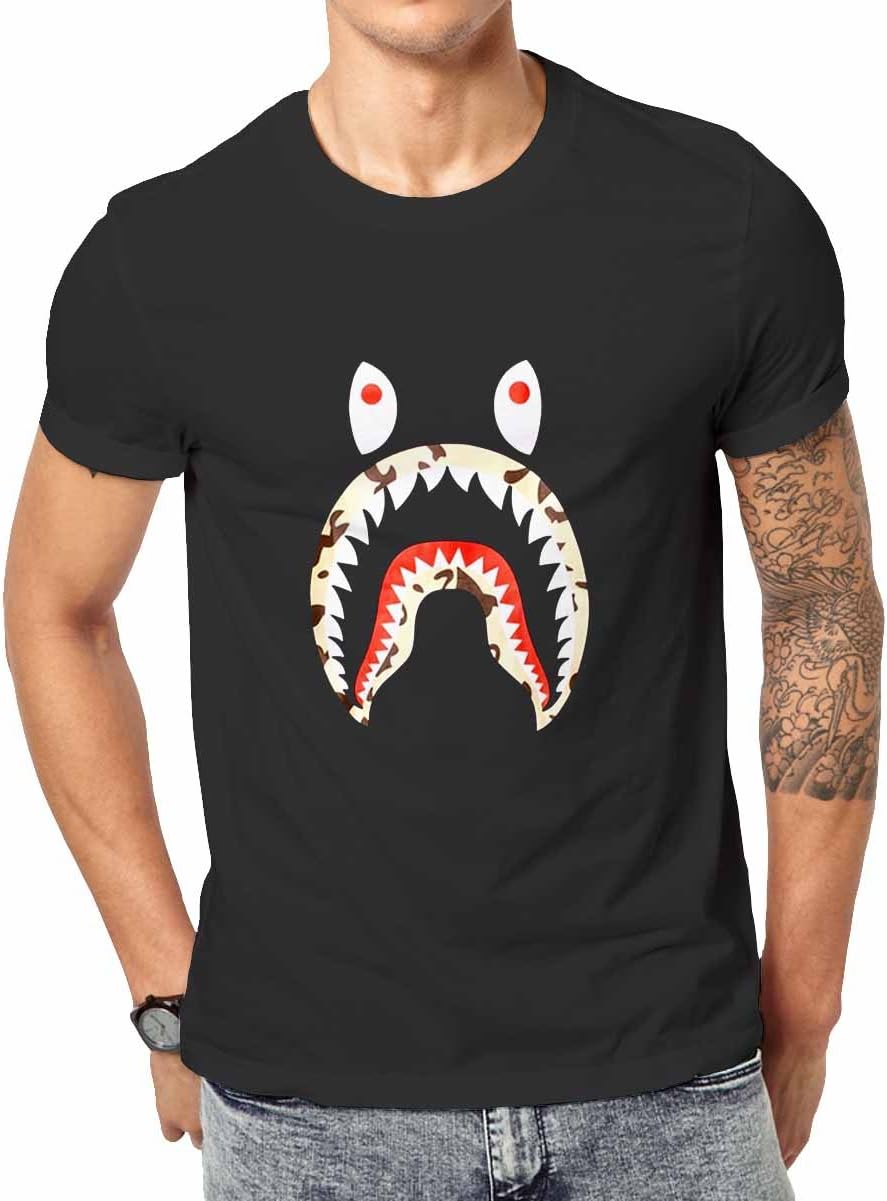A bathing ape x shark Man Shirt XL BLACK