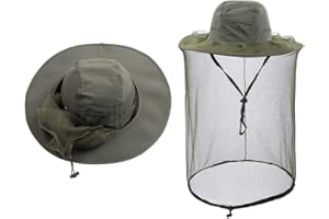 HunterBee Bee Keeper Beekeeping Veil Hat face Covering Costume Fly Hornet Insect Bug Mosquito mesh Cap