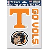 NCAA Tennessee Volunteers Decal Multi Use Fan 3 Pack, Team Colors, One Size