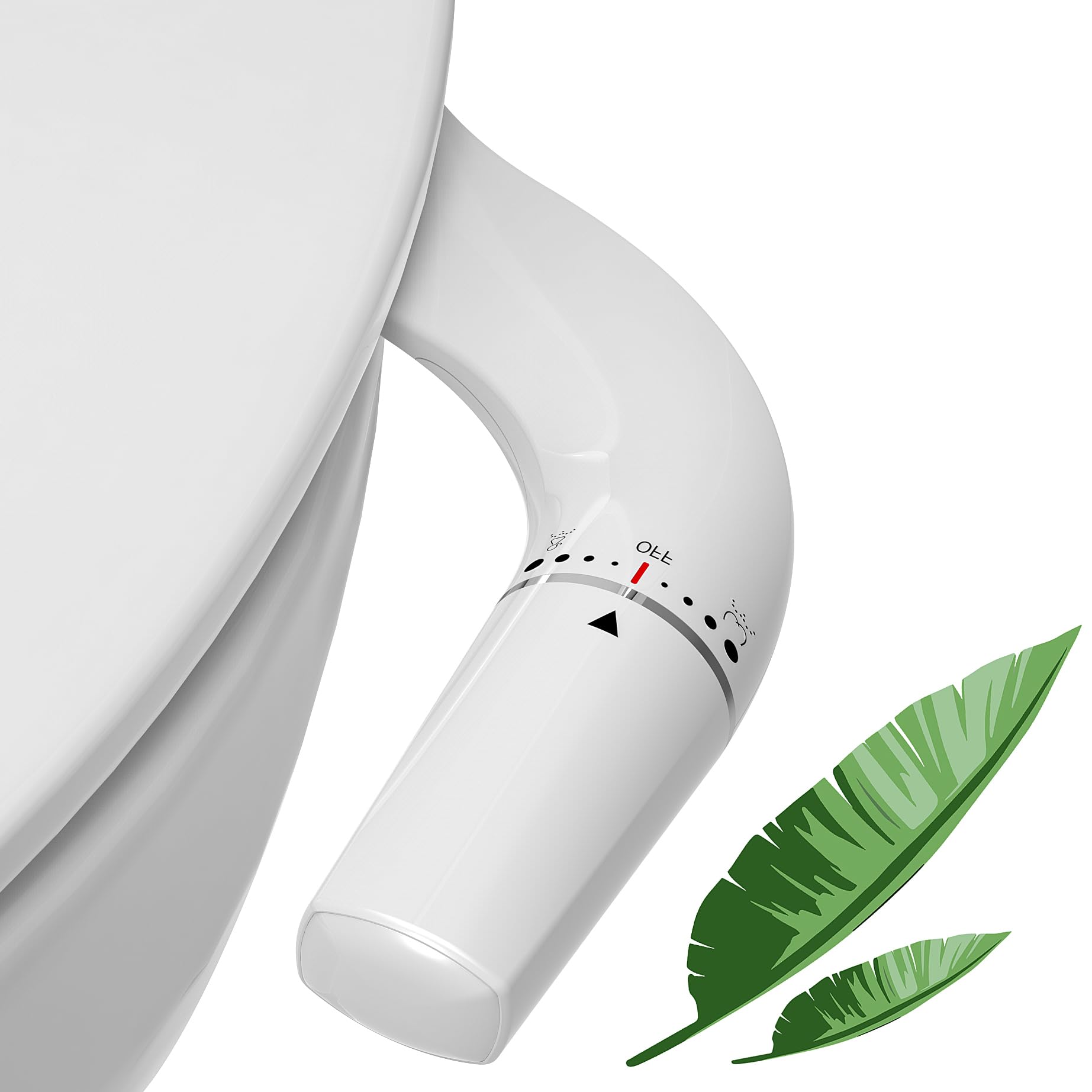 Bidet Attachment for Toilet UK- WITHLENT Left Hand Bidet Ultra-Slimt Non-Electric Dual Nozzle (Frontal & Rear Wash) Adjustable Water Pressure, Water Bidet Toilet Seat Attachment,Easy to Install