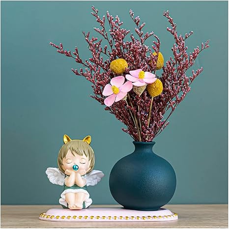 Amazon 花瓶 かわいい女の子の造花盆栽の小さな花瓶のための寝室の装飾家具子供ギフトかわいい花瓶 セラミック花瓶 Color Black 花器 インテリアボウル オンライン通販