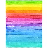 QH 58 x 80 Inch Painted Rainbow Pattern Super Soft Throw Blanket for Bed Couch Sofa Lightweight Travelling Camping Throw Size for Kids Adults All Season