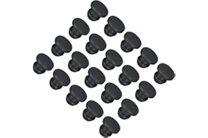 MECCANIXITY Silicone Snap in Locking Hole Plugs Rubber Panel Seal Cover Flush Type Panel Round for Kitchen Rubber Bulkheads Waterproof Sealing Plugs 5.5mm/0.22 Inch Dia Black,Pack of 20