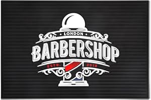 BarberTop Anti-Slip Flexible Rubber Barber Mat for Stations - 11.81 x 17.72 inches, Protects Countertop & Sink Area, Ideal for Scissors & Salon Tools (Black)