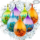 PROLOSO Water Beads Balloon Bombs Pack, Self Sealing, 10000pcs Water Beads, 100 pcs of 4'' Balloons, Teamwork Kit, Quick and Easy, for Fun or Gift