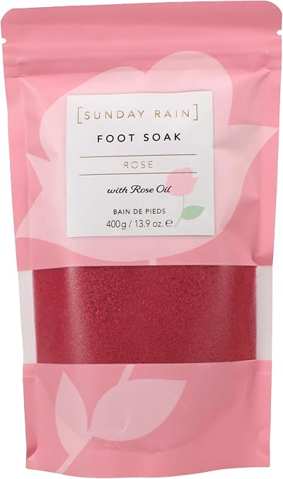 Sunday Rain Rose Foot Soak 400g Spa Relaxing Vegan Cruelty-Free For Tired Feet