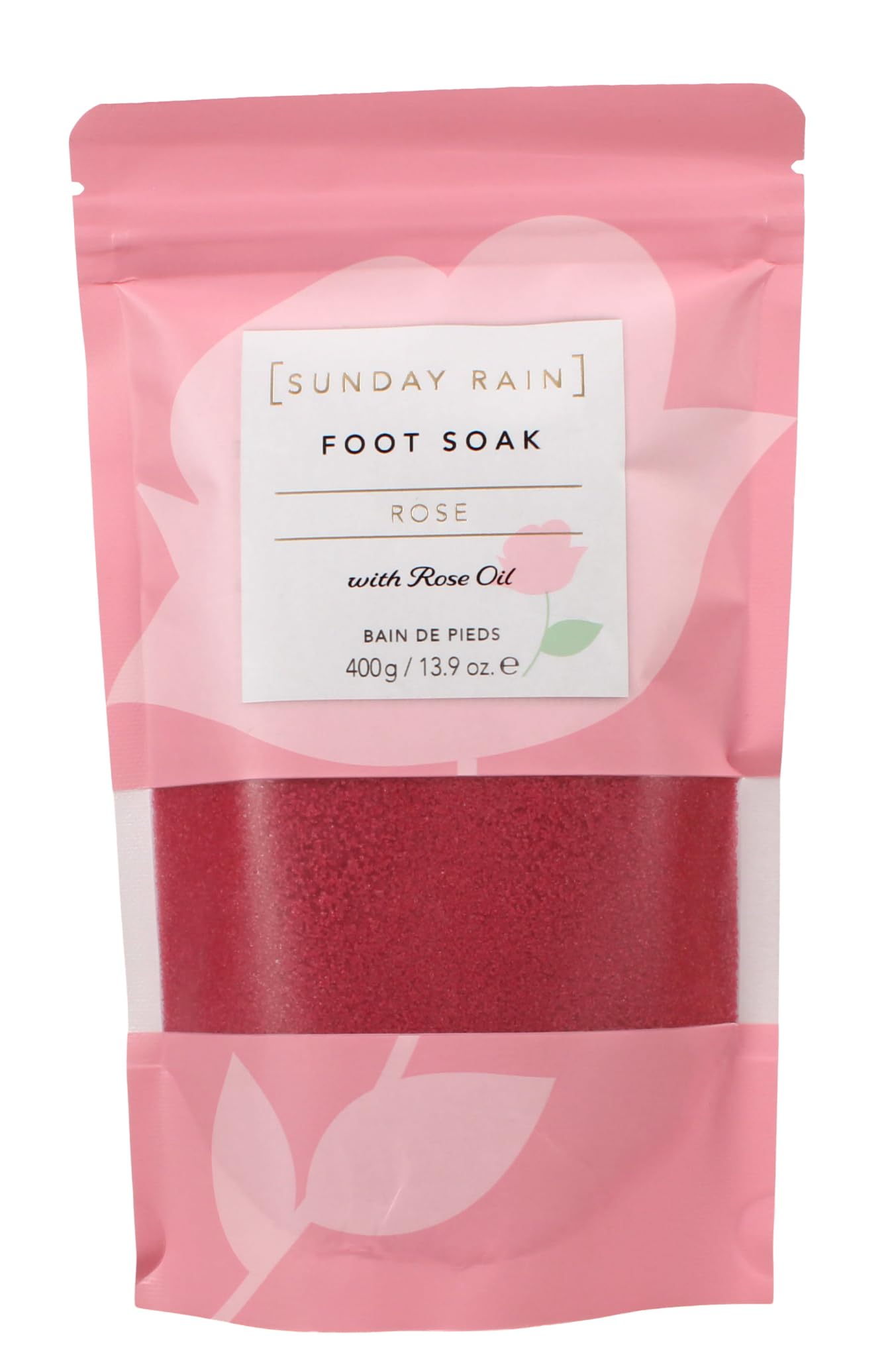 Sunday Rain Rose Foot Soak, For Foot Bath Spa, Relaxing and Luxurious, For Tired Achy Feet, Vegan and Cruelty-Free, 400g