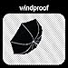 SMARTBULLE Transparent Folding Umbrella - Compact; Sturdy; Windproof; Automatic opening; Diameter=98cm; Umbrella for Men/Women; Colour: BLACK border