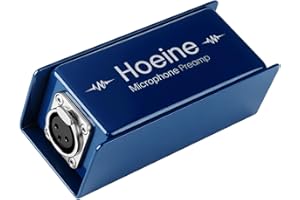 Hoeine Microphone Preamp, Mic Preamp Amplifier with 25dB Ultra Clean Gain for Shure SM7B & Electro Voice RE20, Phantom Power Mic Booster for Podcasting, Studio Recording and Live Streaming