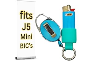 LIGHTER LOCATORS Mini BIC Retractable Lighter Holder - 10 Colors - Perfect Keychain Lighter Holder for J5 BIC Lighters | Lighter Not Included
