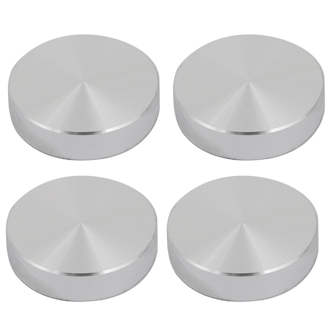 Sourcingmap 30mmx8mm M8 Tea Table Glass Top Circle Aluminum Disc Adapter Silver Tone 4pcs