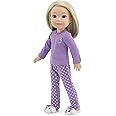 Emily Rose 14 Inch Doll Clothes 3-PC Pajamas PJ Easter Gift Set, Including Puppy Slippers! | Doll NOT Included | Compatible with Wellie Wishers Dolls | USA Business