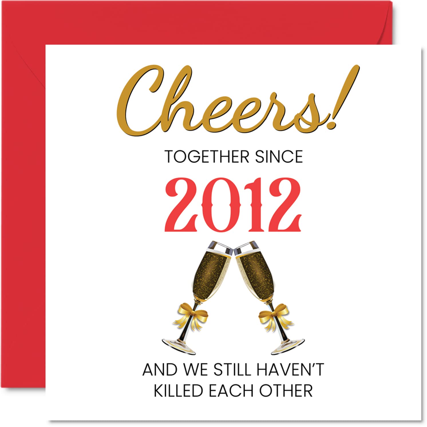 Stuff4 Funny 12th Anniversary Card for Husband Wife