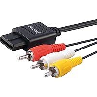 Insten AV Composite Cable compatible with Nintendo 64/GameCube/Super Nintendo SNES, Black