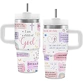 Christian Gifts for Women Girls, Christian Tumbler with Handle for Kids 14 oz, Girls Religious Faith Jesus Bible Verse Gifts, Spiritual Inspirational Gift for Girl, I Am a Child of God Cup
