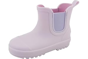 BEARPAW Toddler and Kids' Chelsea Rain Boots, Waterproof Rubber Rainboot, Girls/Boys Light Water Shoes for Muddy Park/Hiking