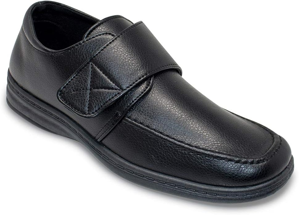Amazon.com | Dr Keller Mens Wide Fit PU Touch Fasten Flexisole Shoe