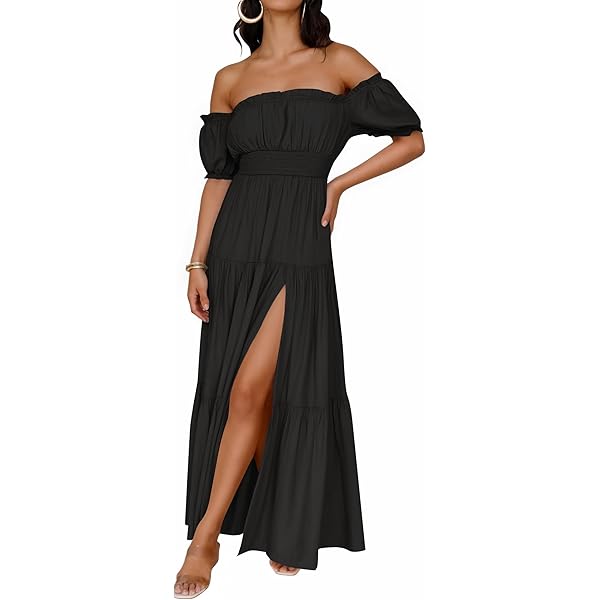 Amazon.com: Tiare Hawaii - Hollie Maxi Dress Tosca Cream Color | Off The  Shoulder Dress | Smocked Bust Neckline