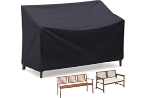 Kingling Outdoor Bench Covers, Patio Loveseat Cover Waterproof Bench Covers for Outdoor Furniture 3-seat Sofa Couch Cover, 64" W x 25" D x 35" H Black