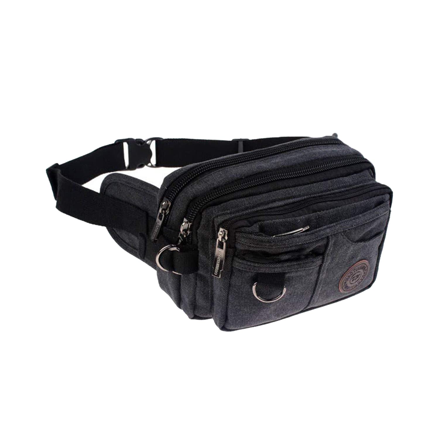 Large Waist Bag Lightweight Waist Travel Pouch Fanny Pack with 7 Pockets Bumbag Belt Bag Zipped Pocket Leisure Mutil-interlayer Bum Bag for Traveling, Cycling, Hiking, Camping