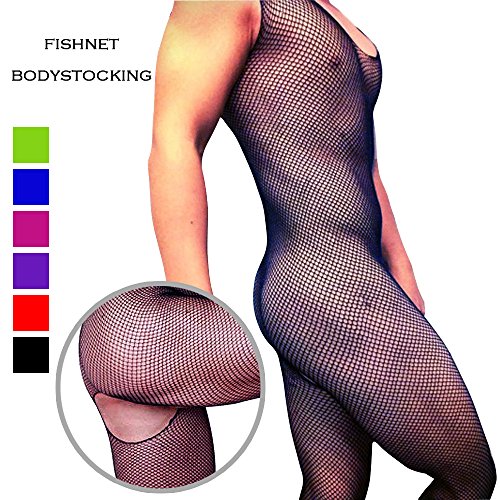 Chris&je sissy fishnet pantyhose crotchless bodysuit