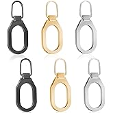 6PCS Zipper Pull Replacement, Small Zipper Pulls for Small Hole Zippers, Detachable Zippers-Pull Tabs for Luggage, Clothing, Jacket, Backpack, Boots, Handbag and Wallet (Silver, Gold, Black)