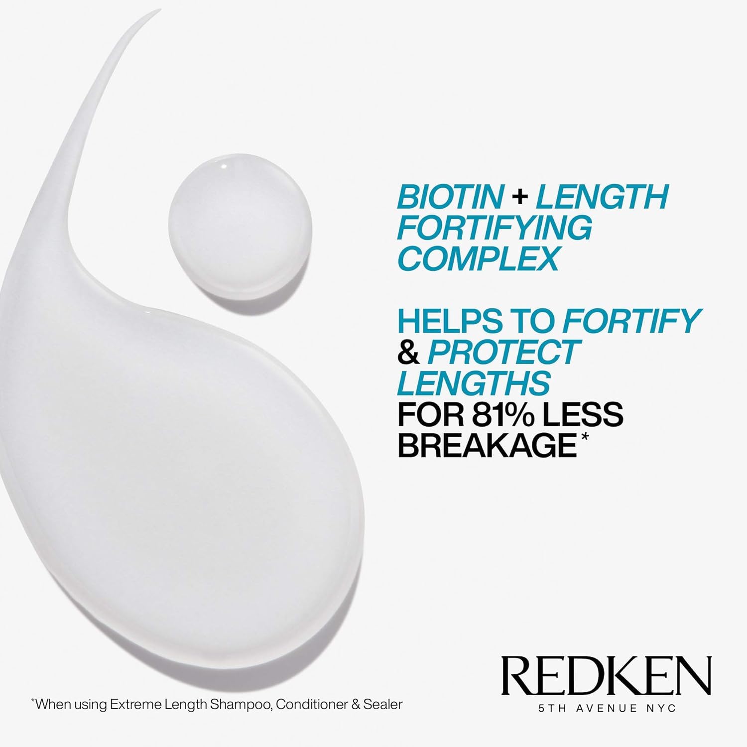REDKEN Extreme Length Biotin Shampoo For Longer Hair – Promotes Healthy Hair Growth, Strengthens Damaged Hair, Prevents Hair Breakage, Infused With Biotin ​