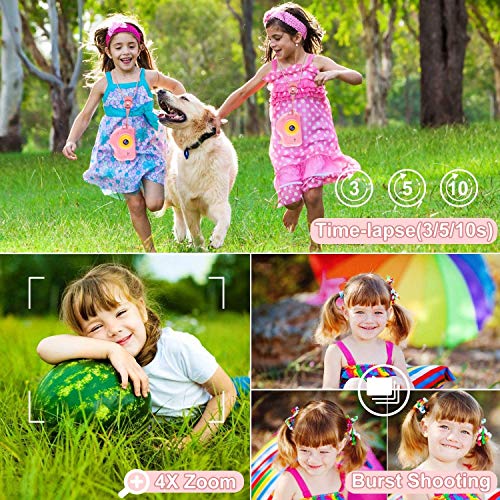 AILEHO Kids Camera for Girls Birthday Holiday Children Digital Video Camera for Kids Age 3 4 5 6 7 8 9 Years Old Toy Gifts Toddler Camera 8M 1080P 8GB Card Mini Toy Camera IPS 2\