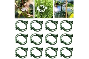 KERRTOA 100Pcs Reusable Secured Plastic Plant Clips for Plants Support, Garden Clips for Climbing Plants, Tomato Grape Vine Vegetables Grow Upright Fixing Clips - Makes Plants Healthier