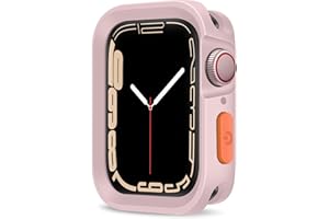 ZZDZZ Rugged Case Compatible with Apple Watch Case 41mm 40mm Series 9/8/7/6/5/4/SE, Soft Flexible TPU Shockproof Protective Bumper Cover for iWatch 41mm 40mm, Pink