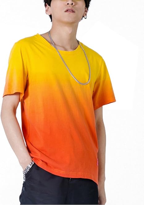 Happyjp グラデーション カットソー 半袖 Tシャツ Uネック メンズ 夏 カジュアル Tシャツ カットソー 通販 Amazon