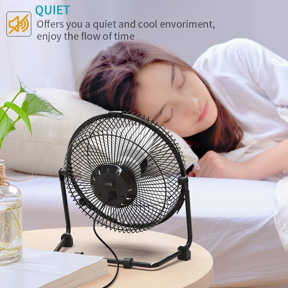OPOLAR USB Powered Desk Fan with USB plug, 9 Inch Quiet Portable Fan with Enhanced Airflow, 2 Speeds,Perfect Personal Cooling Fan for Home Office Table: Home & Kitchen