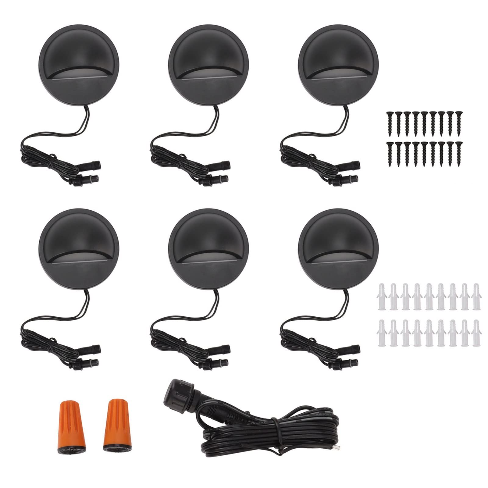 6 Pack Low Voltage LED Deck Lights, 2.5W IP67 Waterproof Landscape Lights, 12-36V AC/DC, 2700K Warm White Accent Lighting Landscape Step Railing Fence Light for Yard Patio Pathway