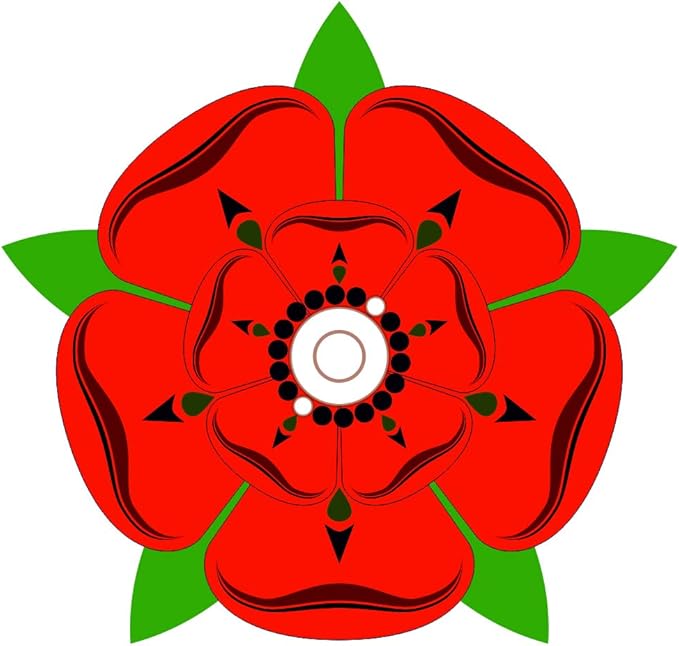 60 English Red Lancashire Rose Envelope Seal Stickers. 27mm Sticky