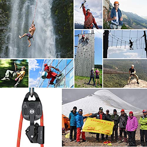 image for GYKFY 25kN Rock Ascender Climbing Pulley Drag Rise Device Gear for 8mm