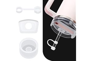 OYRLIZE 3Pcs Spill Proof Stopper Silicone for Stanley Cup 2.0 40oz/30oz Tumbler Leakproof Water Bottle Sealing Accessories with Round Top Leak Proof stopper Plug & Square lid anti-leak Stopper,Straw Cap Cover