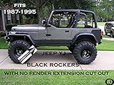 Jeep YJ Black Diamond Plate Side Rocker Panel with No Cut Outs