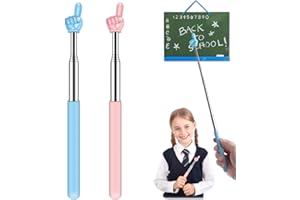 Retractable Teacher Pointer for Classroom Kids Reading, Dumero Extendable Finger Pointer Stick, School Collapsible Telescoping Long Hand Pointing Stick, Classroom Must Have Supplies Essentials, 2 Pack