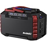 SUAOKI Portable Power Station 150Wh Quiet Gas Free Solar Generator QC3.0 UPS Lithium Power Supply with Dual 110V AC Outlet, 4 DC Ports, 4 USB Ports, LED Flashlights for Camping Travel CPAP Emergency