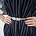 Women Silver Leather Punk Chain Belt Elastic Leaf Shaped Skinny Belt Snap On Belt