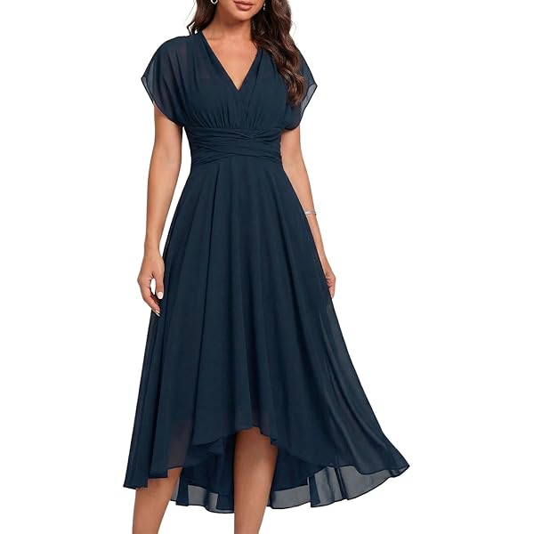 Amazon.com: VOfuter Short Chiffon Bridesmaid Dresses for Women Flutter  Sleeves Formal Dress for Juniors Square Neck Homecoming Gown 0 Black :  Clothing, Shoes & Jewelry