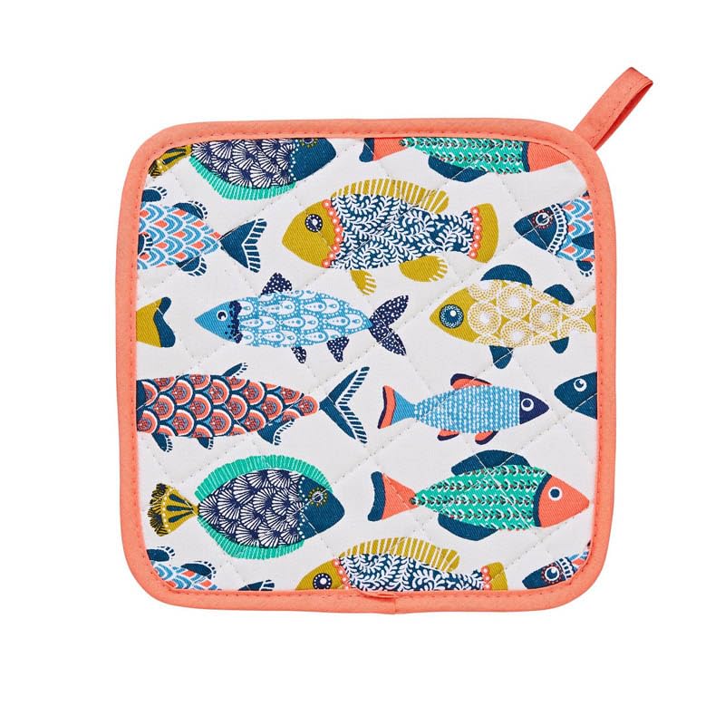 Ulster Weavers - Aquarium Animals Pot Mat/Pot Holder (21 x 21cm) - 100% Cotton - Cotton Trivet with Fish - Ocean/Sea Theme Pot Mat - For Hot Pan Mat - Trivets for Hot Pans - Kitchen Accessories