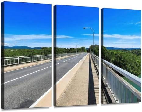 Amazon Co Jp 青空 川 橋 歩道 欄干 恵那峡大橋 木曽川 恵那峡 中津川 岐阜県 中津川市 空 雲 道路 道 風景 自然 観光地 岐阜モダン アートボード 壁アート 壁掛け モダンアート 壁飾り木枠セット 壁芸術 新築祝い ホーム キッチン