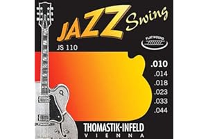 Thomastik-Infeld Jazz Guitar Swing Series 6 String - Electric Flat Wound Guitar Strings for a Rich and Warm Traditional Jazz Sound - Pure Nickel Flat Wounds E, B, G, D, A, E Set