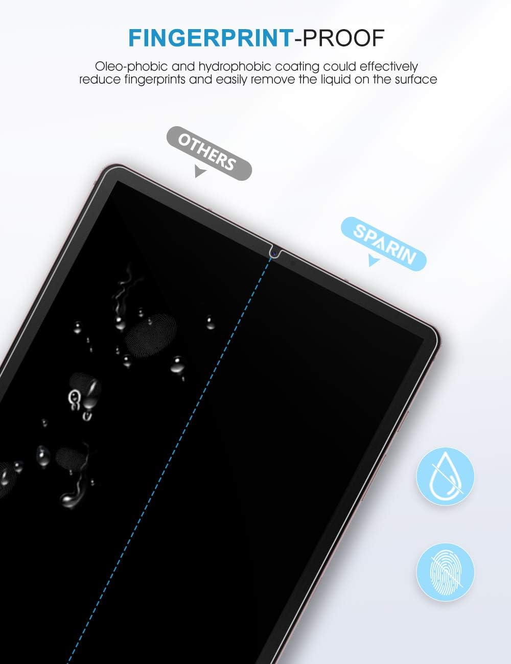[3-Pack] SPARIN Tempered Glass Screen Protector Compatible with Galaxy Tab S6 / Tab S5e 10.5 inch with S Pen Compatible