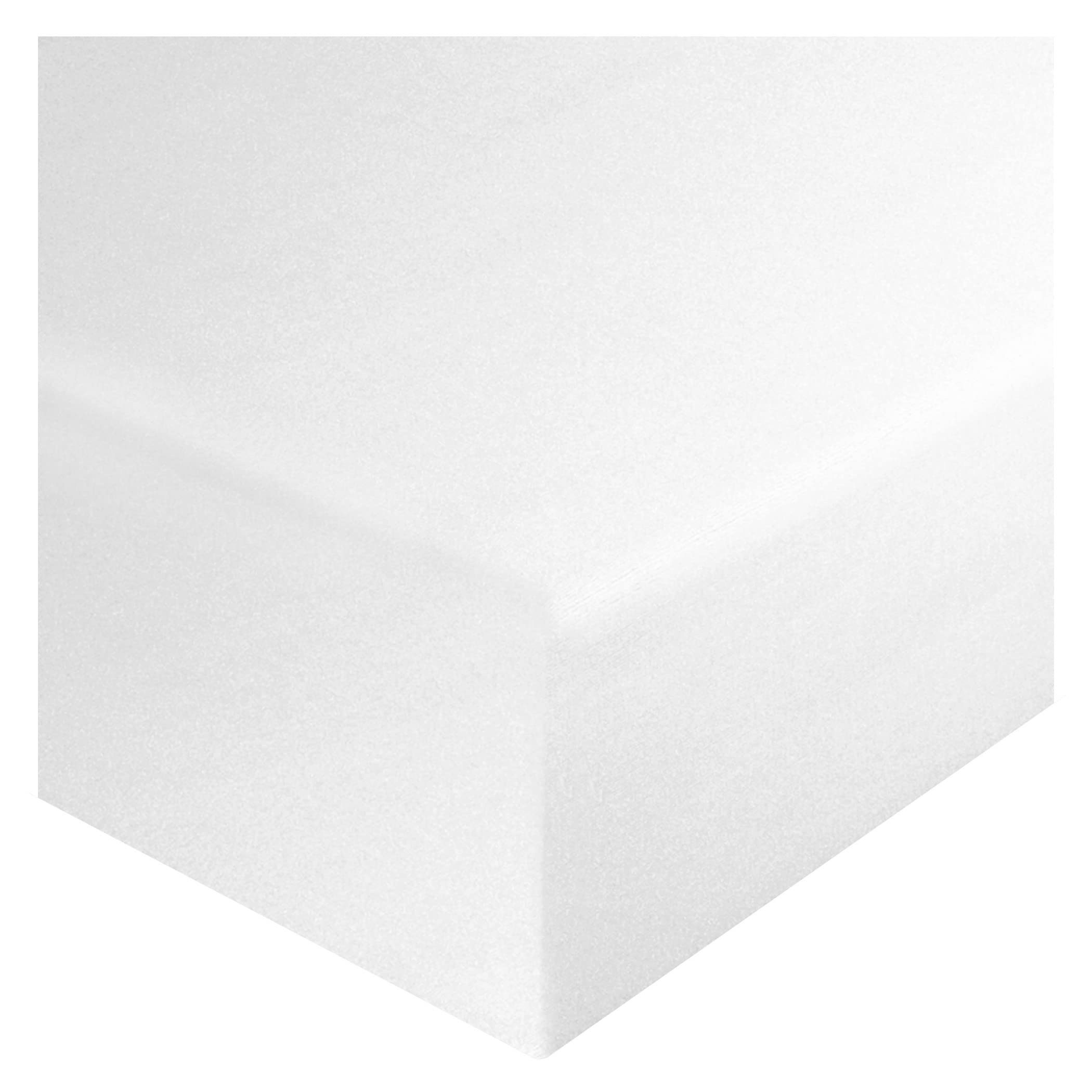 HOME ACE White Double Fitted Sheet, 137CM x 190CM, 10" Deep, Polycotton