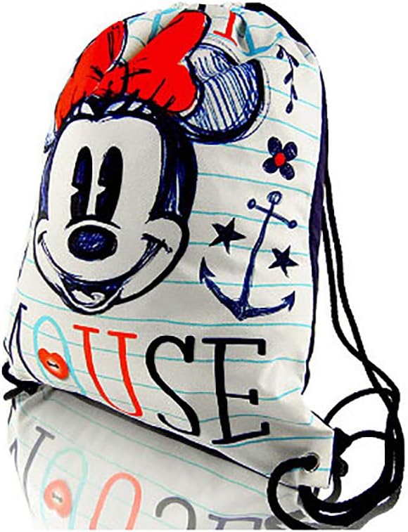 Disney Minnie Mouse Sketching Collection Fashionable Drawstring Bag Shoe Bag Backpack