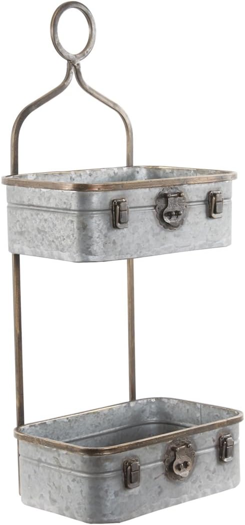 Two Compartment Industrial Style Metal Wall Storage
